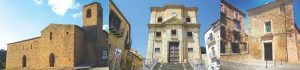 chiese Da sinistra Sant'Andrea, San Cartaldo e Maria SS. del perpetuo soccorso (Carmine)