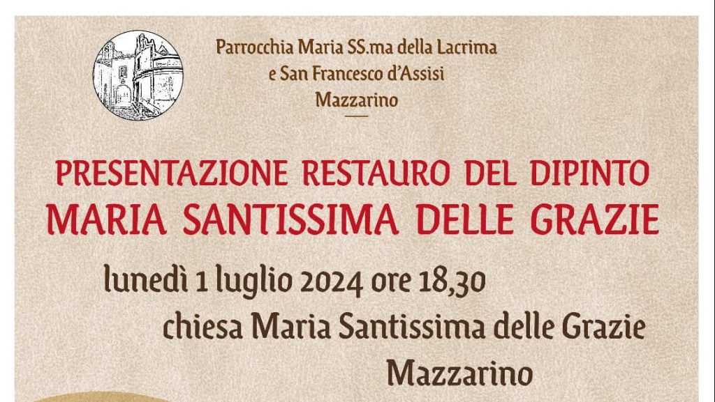 restauro maddonna grazie mazzarino